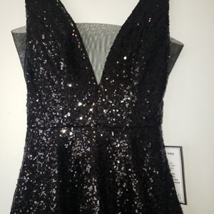 Black sequined dress
